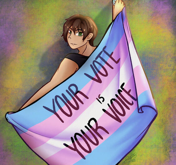 Illustration for OutVote's "Voting with Pride Guide"