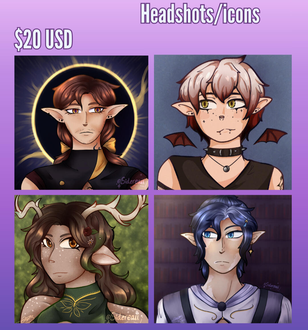 Headshot Illustrations, 20 USD