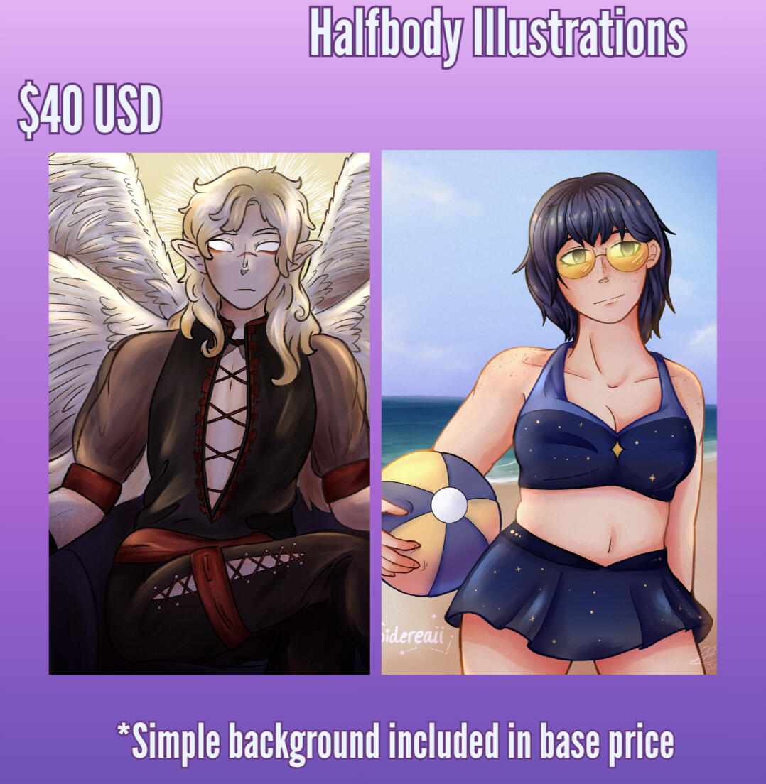 Half-Body Illustration, 40 USD