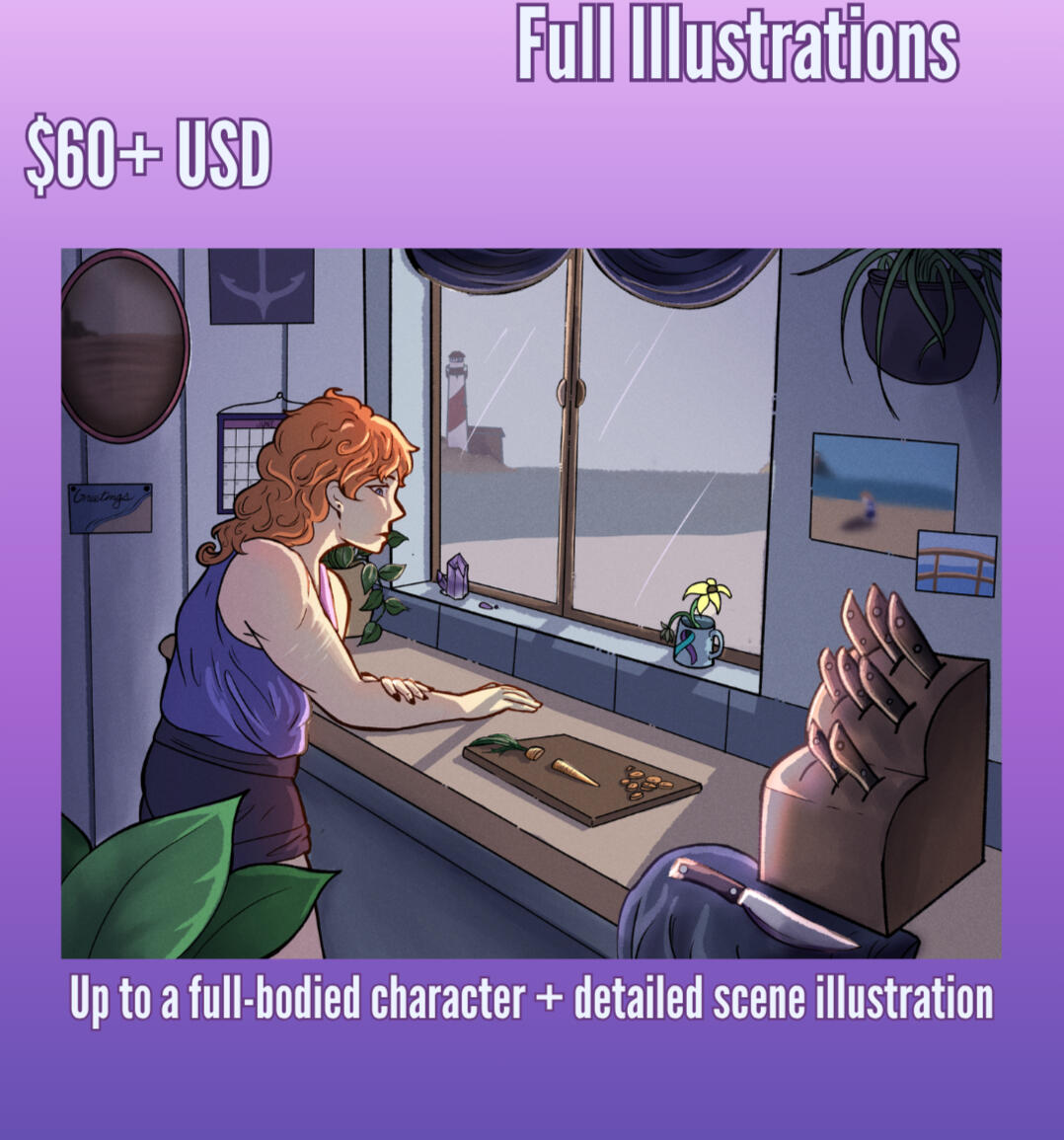 Full Illustration, 60 USD Minimum